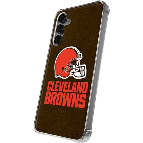 NFL Cleveland Browns Distressed Galaxy S24 Plus Clear Case